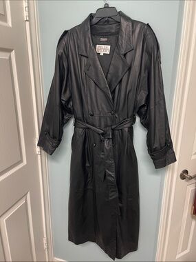 Pelle Studio Black Leather Trench Coat